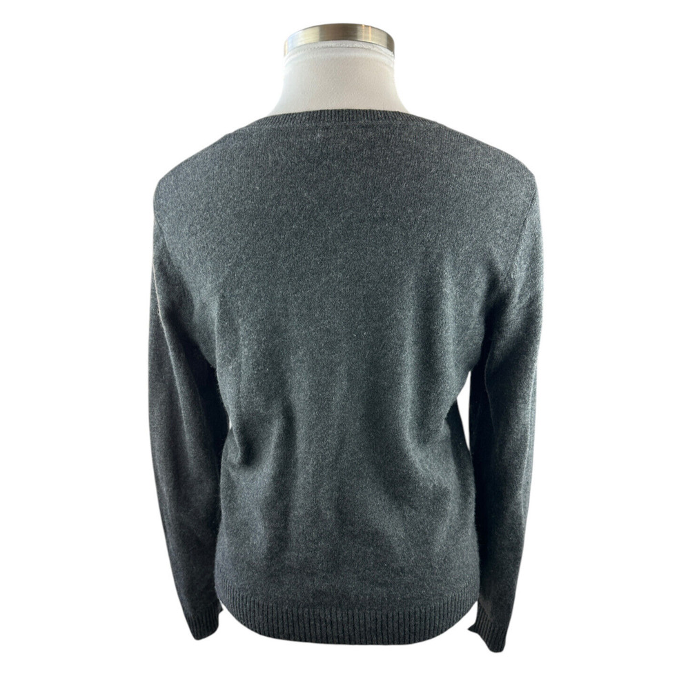 Apt 9 Cashmere Cardigan Sweater Gray Argyle Diamond Button Up Women's Size XL - Picture 9 of 16